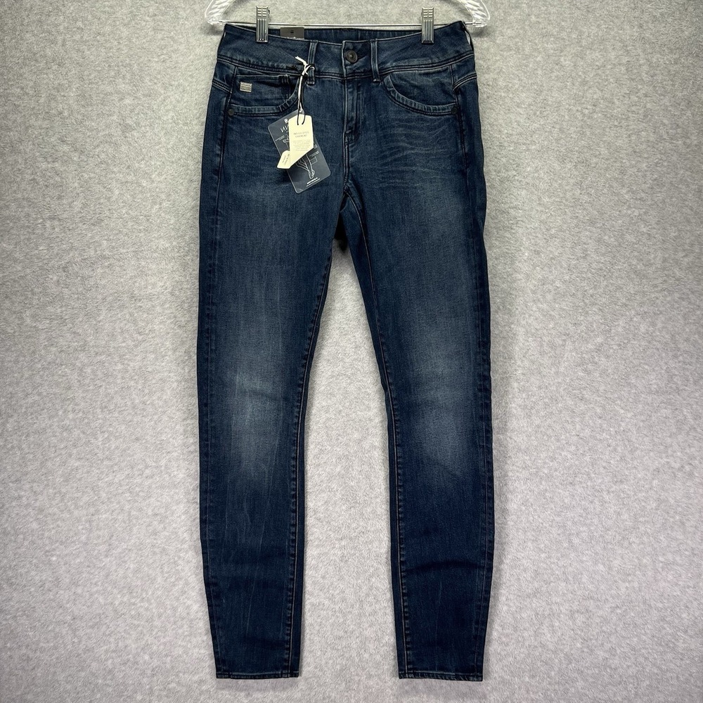 G Star Raw Jeans Womens 26x32 Blue Denim Lynn Mid Skinny Stretch
